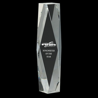 Clear Crystal Facet Tower Award (12")