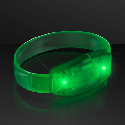 Green "Galaxy Glow" LED Band Bracelets, Patent Pending - BLANK