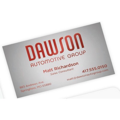 Spot Color & Foil Stamped White Vellum Business Cards