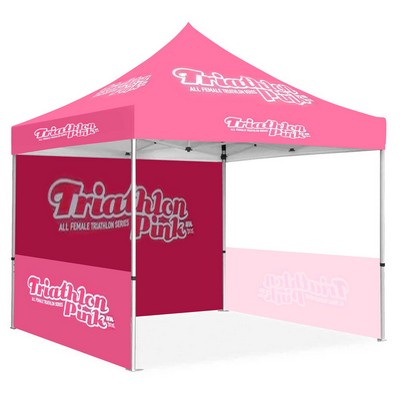 13x13' Standard Hex Aluminum Frame (50mm post, 2.0mm gauge) w Dye Sublimation Canopy + Walls