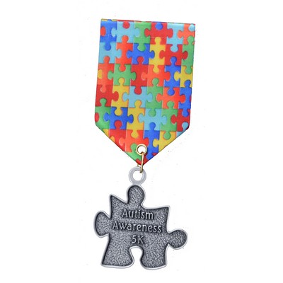 Custom Full Color Medallion Holding Drape Ribbon (2"x4")