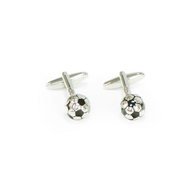Rhodium Plated Cufflinks Soccer Ball