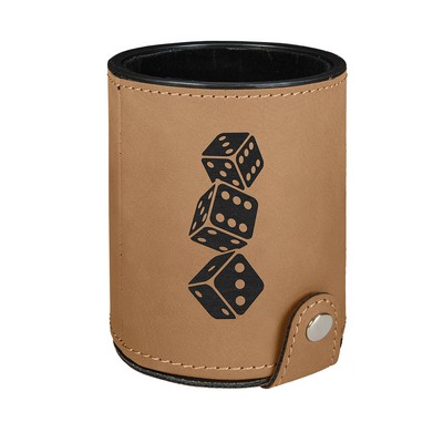 Leatherette Dice Cup Set (Light Brown)