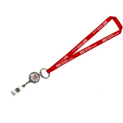 3/4" Wide Polyester Lanyard w/J-Hook Clip Or Split Key Ring
