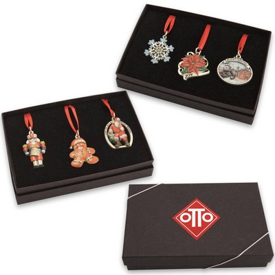 Gallery Print Micro Ornament Gift Set - Nutcracker, Gingerbread Man, Santa