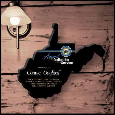 11" West Virginia Black Acrylic Plaque