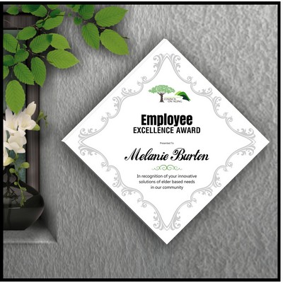 13" Diamond White Acrylic Plaque