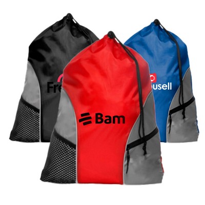 Gym Backpack w/Drawstring Closure & Mesh Front Pockets (18.5"x16")