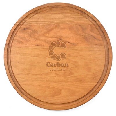 10 1/2" x 3/4" Cherry Round Cutting Board with Juice Groove