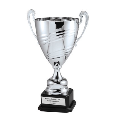 24 ½" Bright Polished Silver Metal Italian Trophy Cup