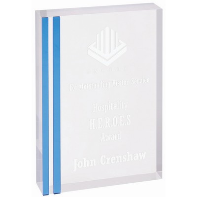 Rectangle Acrylic Award with Blue Edge (6" x 8")