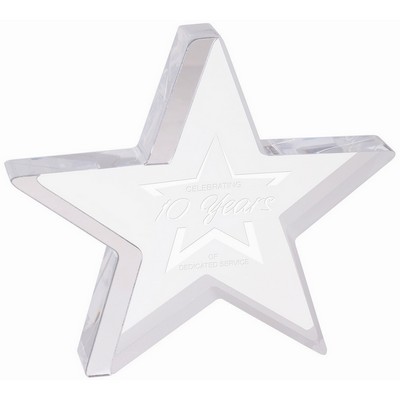 Star Acrylic Award with Silver Edge (6 3/4" x 6")