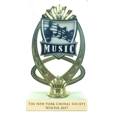 7 ¼" Full Color Modeled Music Trophy w/Marble Base