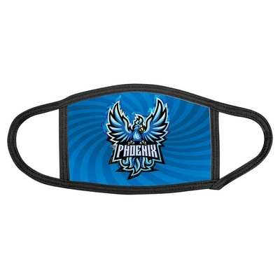 Sublimated Double Layer Medium Face Mask with Black Trim