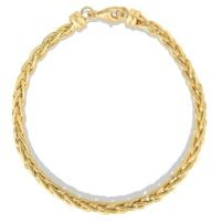 Jilco Inc. Sterling Silver Russian Wheat Bracelet w/Yellow Gold Overlay