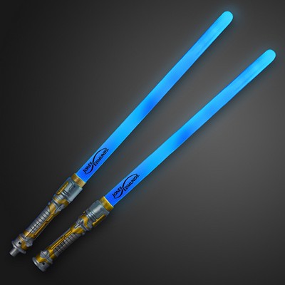 Double Sided Swords Sabers with Blue LEDs & Sounds - PRINTED