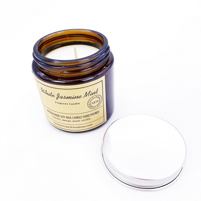 Silver Cap Small Size Glass Cream Jar Soy Wax Scented Candle