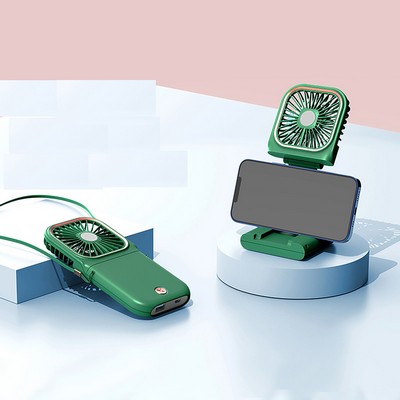 Power Bank Cell-Phone Holder with 3-speed Portable Fan