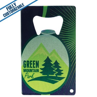 Stainless Steel Full Color Bottle Opener w/Punch Hole (2" x 3.25")