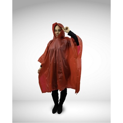 Vinyl Poncho, Red, 50"W x 80"L