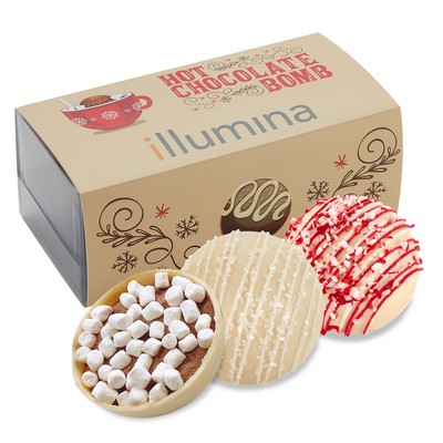 Mega Hot Chocolate Bomb Gift Box - 2 Pack -White Chocolate Crystal, White Choc Peppermint