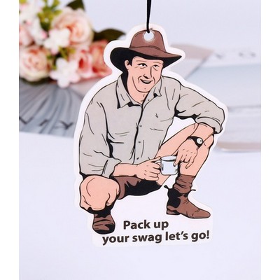 3.25" Die Cut Shape Custom Full Color Printed Air Freshener w/Flax Scent