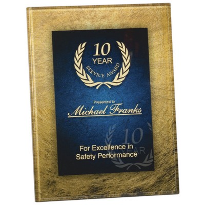 6.5" x 8.5" Gold/ Blue Acrylic Plaque Award