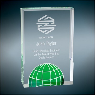 Green Globe Acrylic Award, 5x7"