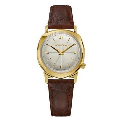 Citizen® Accutron Legacy Collection Automatic Watch, Gold-Tone Case w/Brown Croco-Embossed Strap