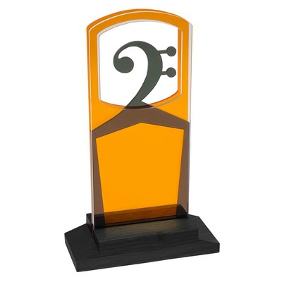 Music – Bass Clef Award Black Wood Base