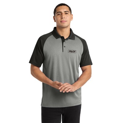 Sport-Tek® PosiCharge® RacerMesh® Raglan Heather Block Embroidered Polo