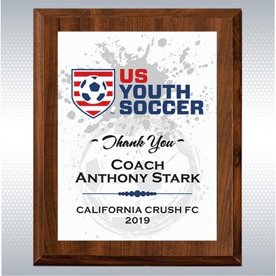 Cherry Finish Wood Plaque w/Full Color Sublimated Plate (8" x 10")