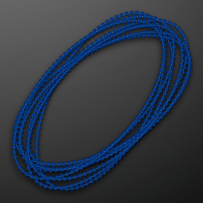 Round Navy Blue Beads 33" (Non-Light Up) - BLANK