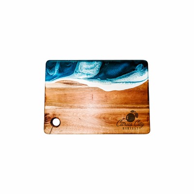 Acacia Small Bread Board Navy White Metallic