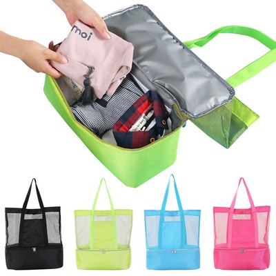 Mesh Handle Tote Lunch Bags