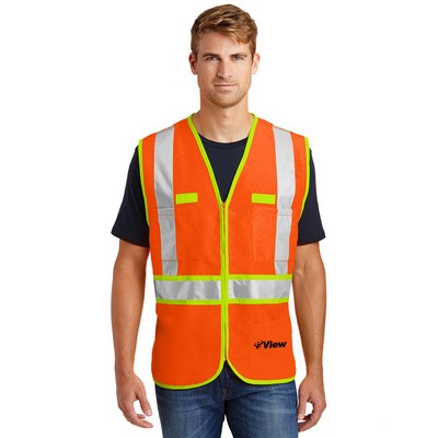 CornerStone® ANSI 107 Class 2 Dual-Color Safety Embroidered Vest