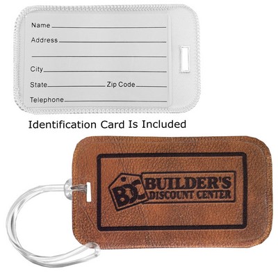 "Leather Look" Printed Rectangular Fabric ID Luggage Tag