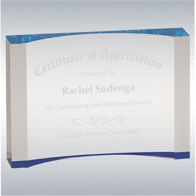 8" x 5 1/2" Blue 1" Thick Acrylic Crescent Award