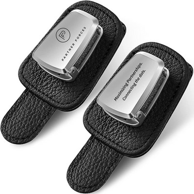 Car Visor Sun glasses Holder Clip , Leather Eyeglasses Hanger and Ticket Card Clip Eyeglasses