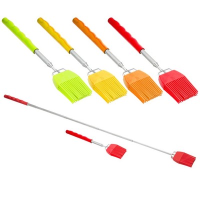 Telescopic Silicon BBQ Basting Brush w/Cushion Grip Handle
