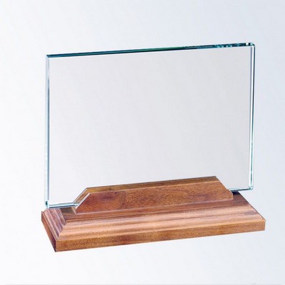Horizontal Rectangle w/Beveled Walnut Base - Large