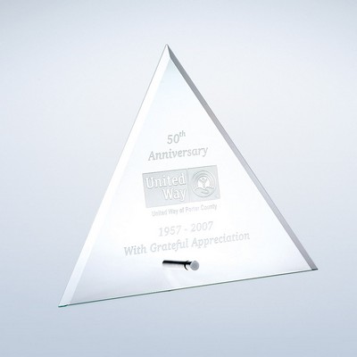 Beveled Triangle Award w/Aluminum Pole - Small