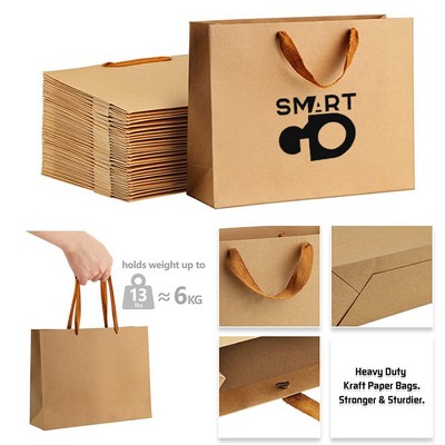 Kraft Shopping Bags with Flat Handles