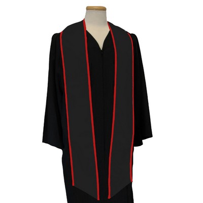 Black with Red Binded Edge Graduation Stole