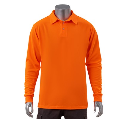 Safety Workwear Non-ANSI High Viz Long Sleeve Polo Shirt