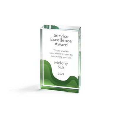 Small Optic Crystal Block with Stock Color Background (Green)