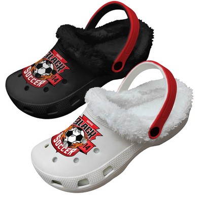 Lightweight EVA Clog Show w/Partial Print Fur Lining