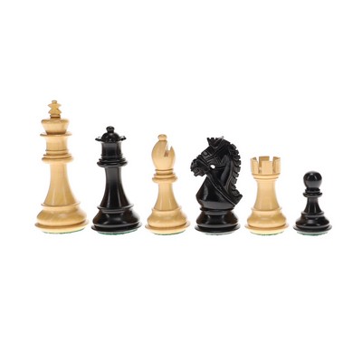 Luxury Staunton Bridle Knight Chess Pieces, 4" king
