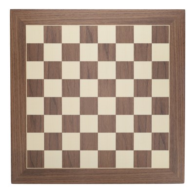 Deluxe Walnut and Sycamore Wooden Chess Board - 21.75"