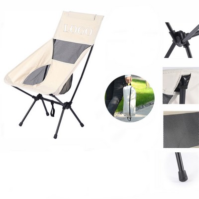 Folding High Back Camping Beach Chair w/Head Support